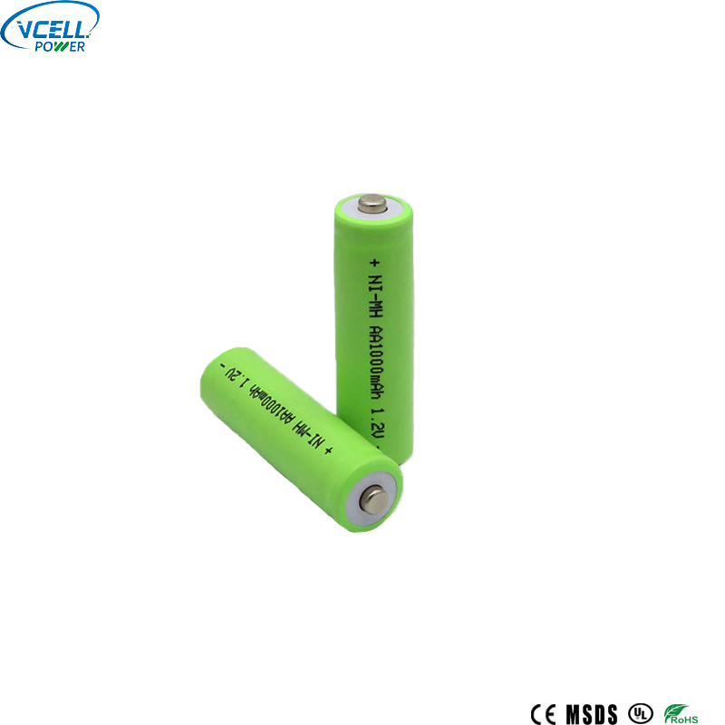 1,2V 1000mAh AA NIMH uppladdningsbart batteri
