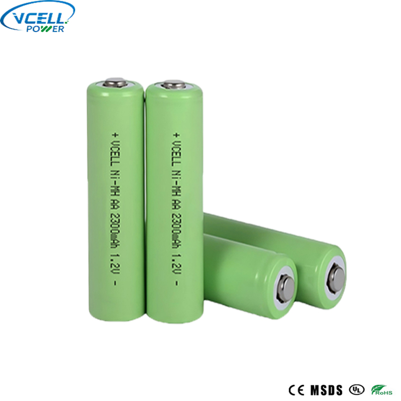 1,2V 2300mAh AA uppladdningsbart NiMH-batteri