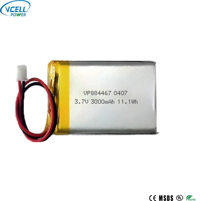 3000mah 3,7v 884467 LiPO uppladdningsbart batteri