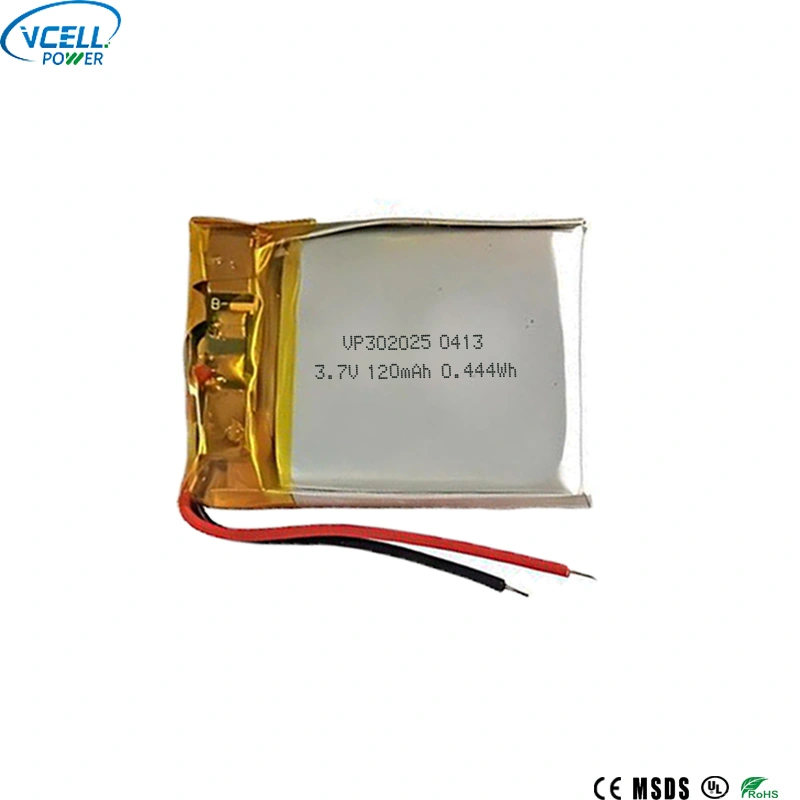 302025 3,7V 120mAh litiumpolymerbatteri